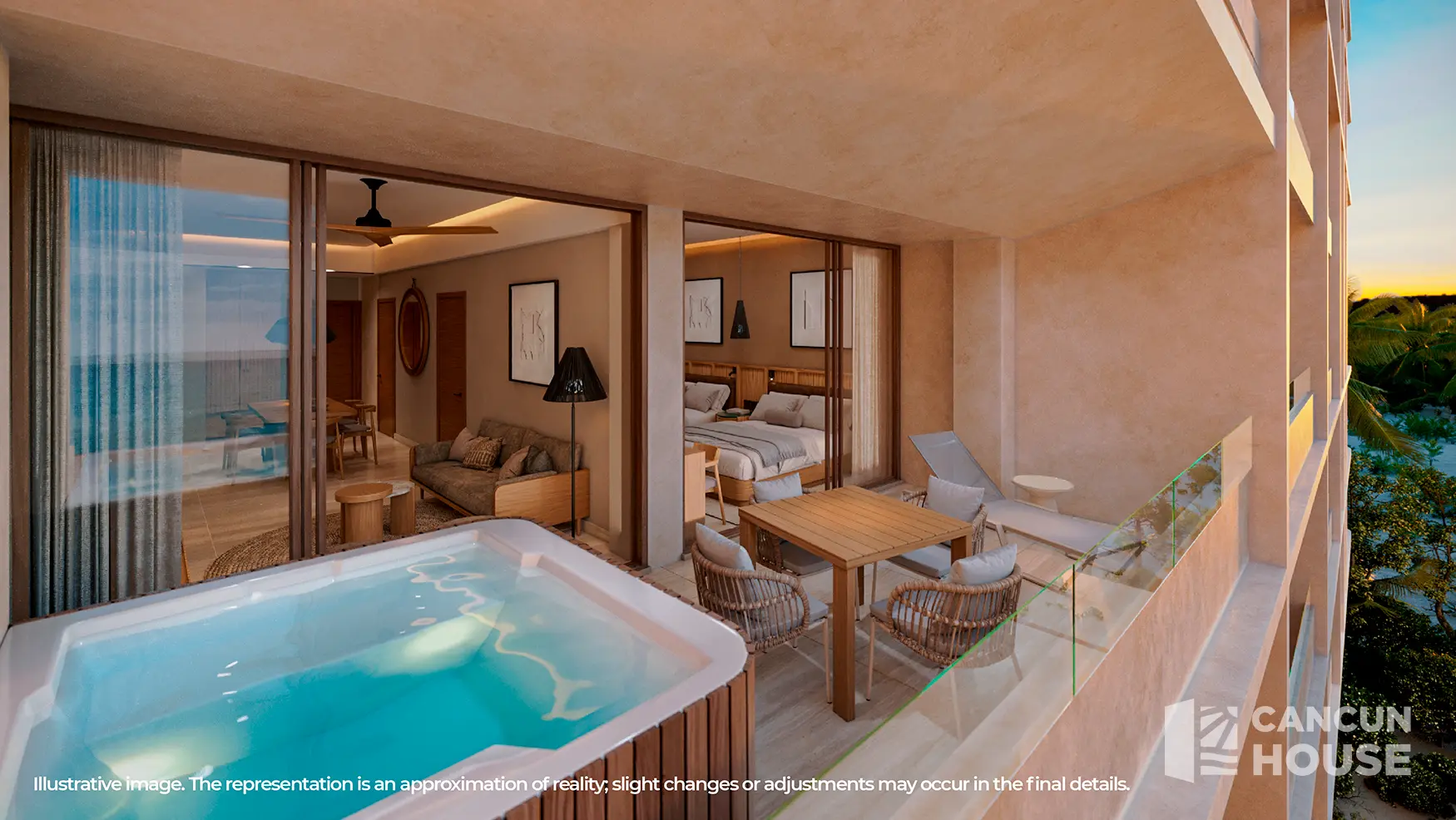 1 Bedroom Beachfront Loft Condo at Puerto Morelos